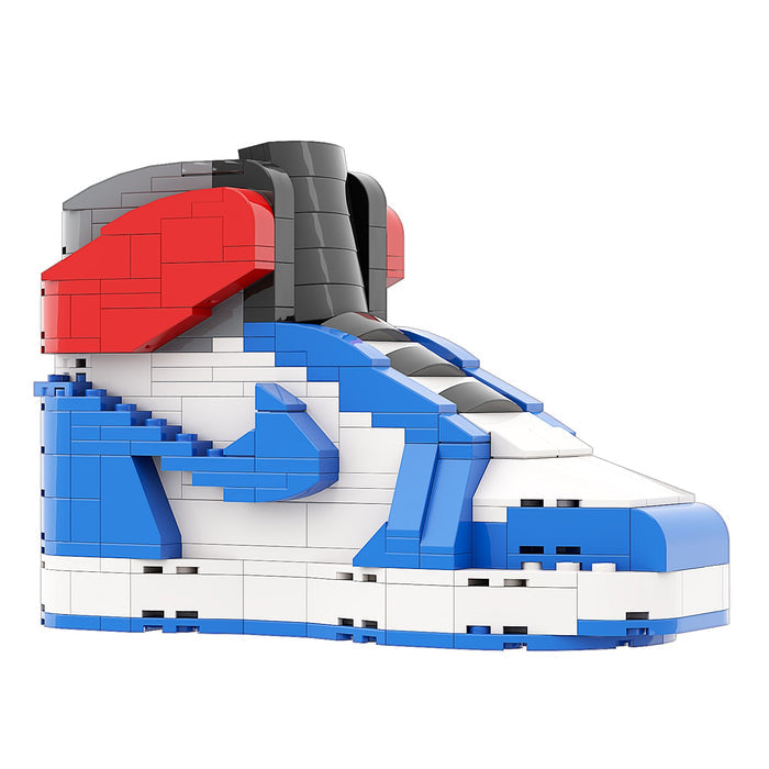 #sneaker bricks# - #hypebrickz# - #sneakergifts# - Custom Nike Air Jordan 1 Union Blue Toe Sneaker LEGO Style
