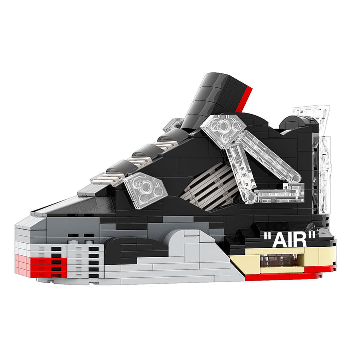 #sneaker bricks# - #hypebrickz# - #sneakergifts# - Custom Nike Air Jordan 4 Off White Bred Sneaker LEGO Style