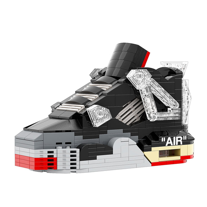 #sneaker bricks# - #hypebrickz# - #sneakergifts# - Custom Nike Air Jordan 4 Off White Bred Sneaker LEGO Style