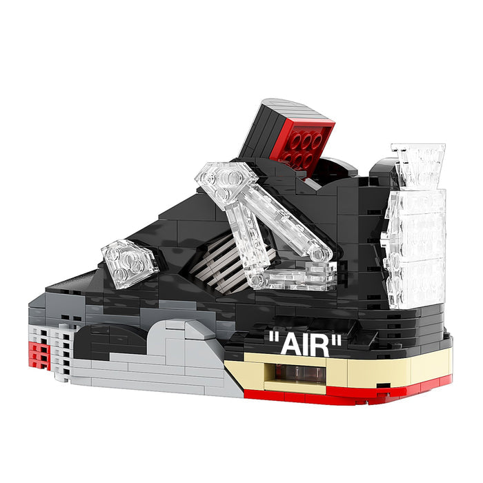 #sneaker bricks# - #hypebrickz# - #sneakergifts# - Custom Nike Air Jordan 4 Off White Bred Sneaker LEGO Style