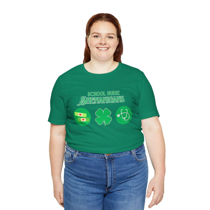 School Nurse Shenanigans - Unisex Jersey T-Shirt - Honoring Our Everyday Heroes 🩺🍀 - Whippie's