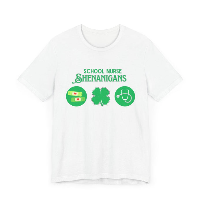 School Nurse Shenanigans - Unisex Jersey T-Shirt - Honoring Our Everyday Heroes 🩺🍀 - Whippie's