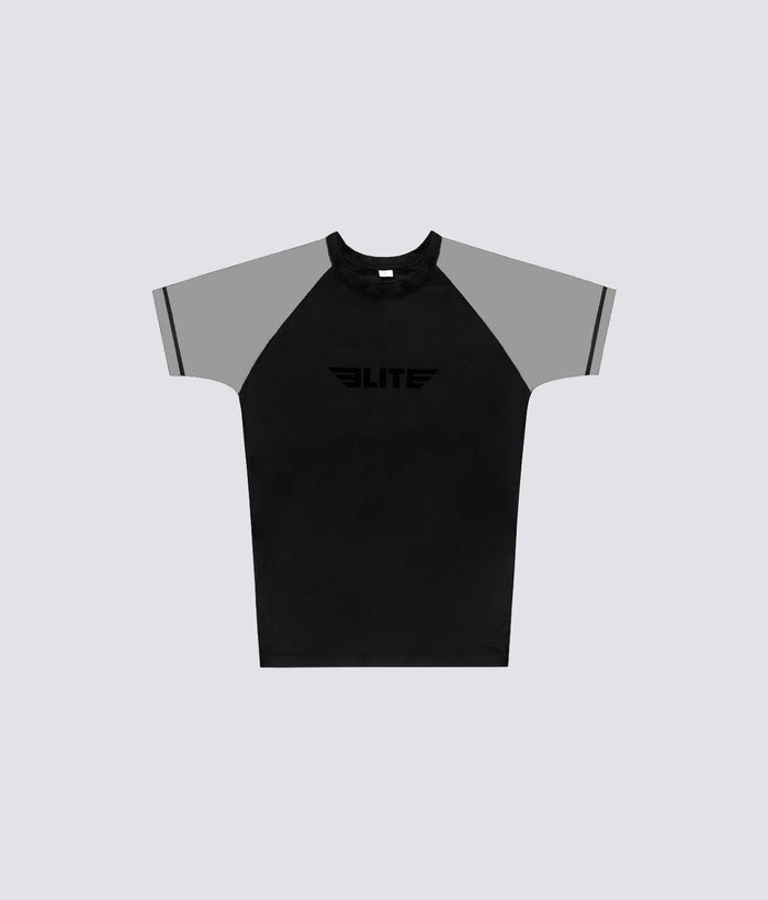 elite sports standard gray short sleeve womens no-gi bjj rash guard comfortable & secure