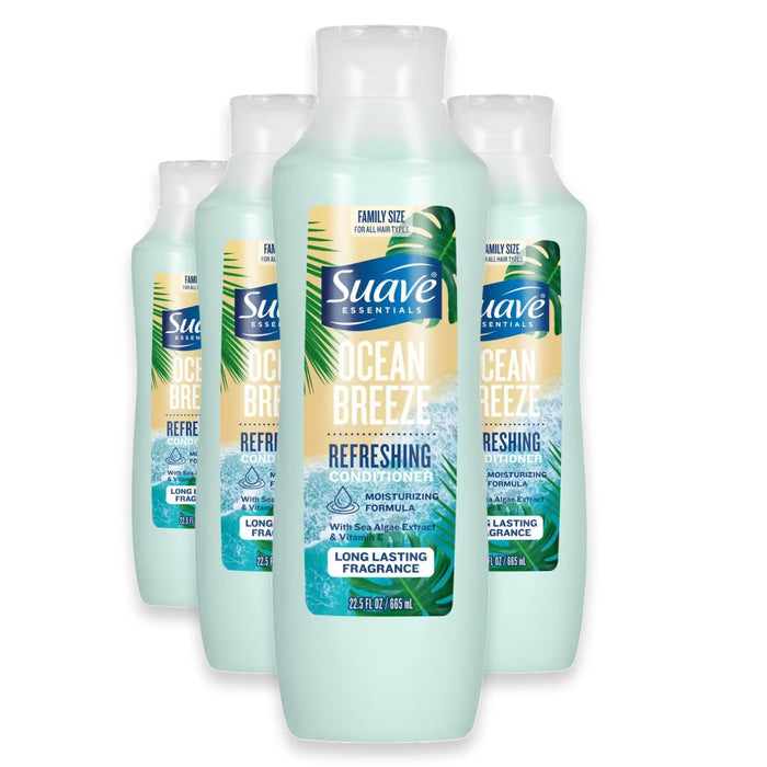 Suave Essentials Ocean Breeze Conditioner 22.5 oz - 4 Pack