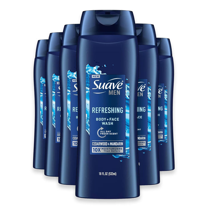 Suave Men Mountain Refresh Body Wash - 18 oz - 6 Pack