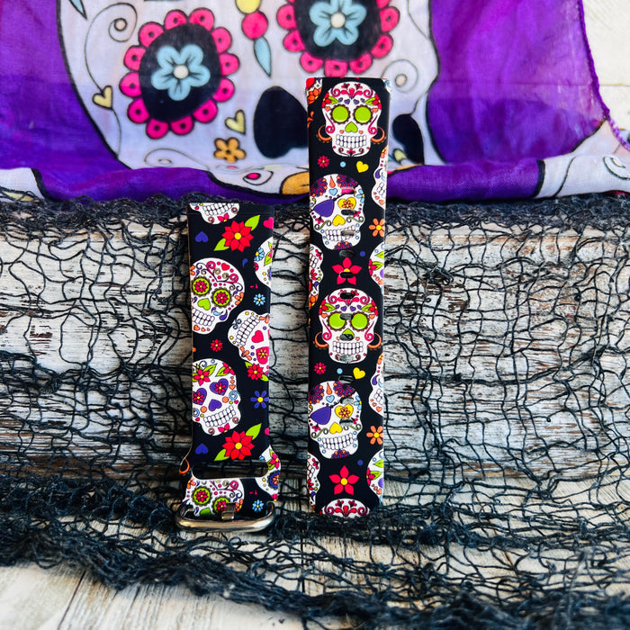 Sugar Skull Print Silicone Band For Fitbit Versa 3/4/Sense