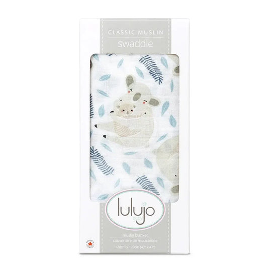 Swaddle Blanket Muslin Cotton Modern Koala | Lulujo | Lulujo | Jenni Kidz