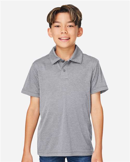 Team 365 TT51HY - Youth Zone Sonic Heather Performance Polo