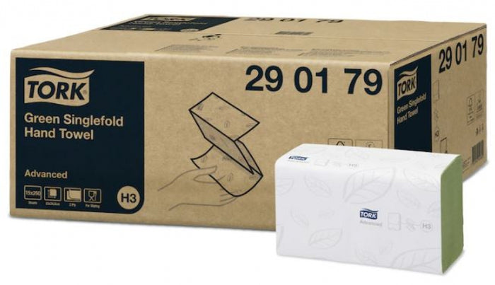 TORK H3 Singlefold 290179 Green Hand Towel SingleFold Advanced