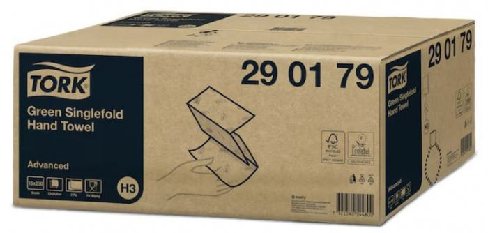TORK H3 Singlefold 290179 Green Hand Towel SingleFold Advanced