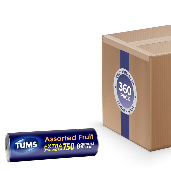 TUMS Extra Strength Assorted Fruit Chewable Antacid Tablets - 8 Ct - 360 Pack