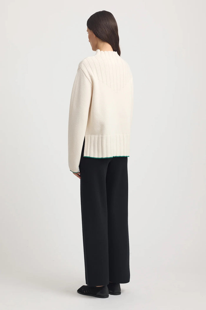 WIDE RIB MOCK NECK in Ivory by Toorallie