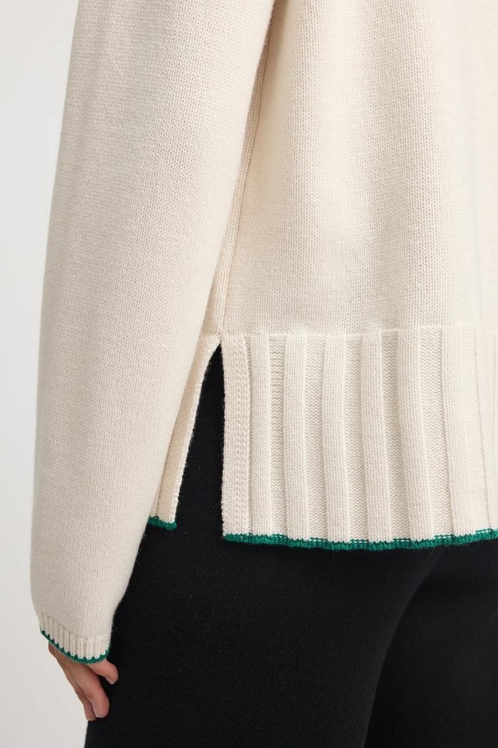 WIDE RIB MOCK NECK in Ivory by Toorallie
