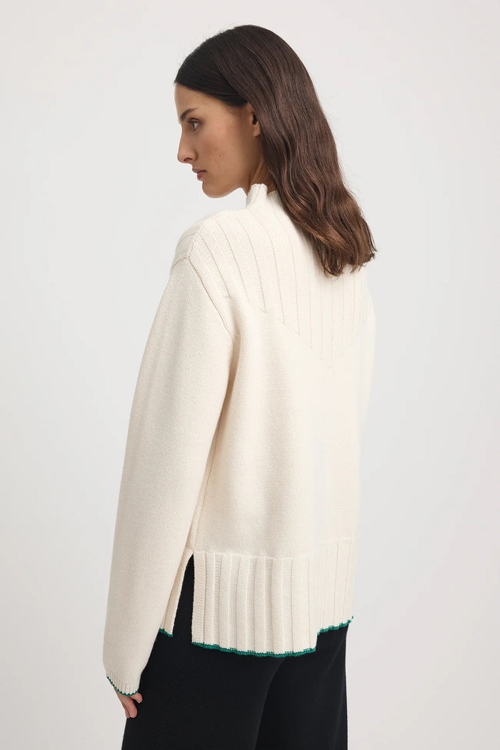 WIDE RIB MOCK NECK in Ivory by Toorallie